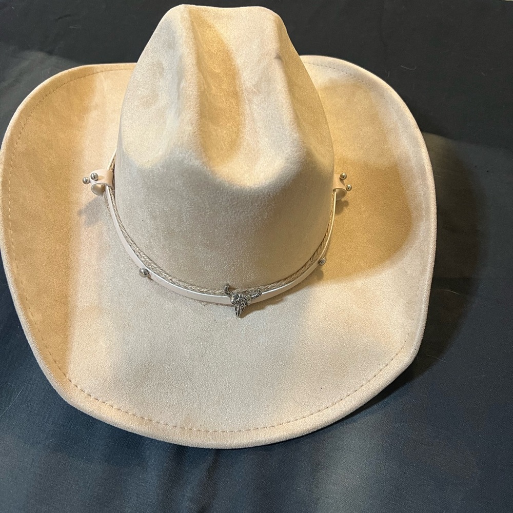 Tan suede cowboy hat